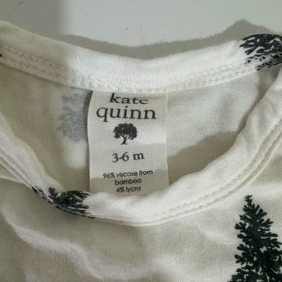 Kate Quinn Christmas Pine Tree Long Sleeve Lap Neck Jumpsuit Size 3-6 Months Bam - Picture 2 of 2